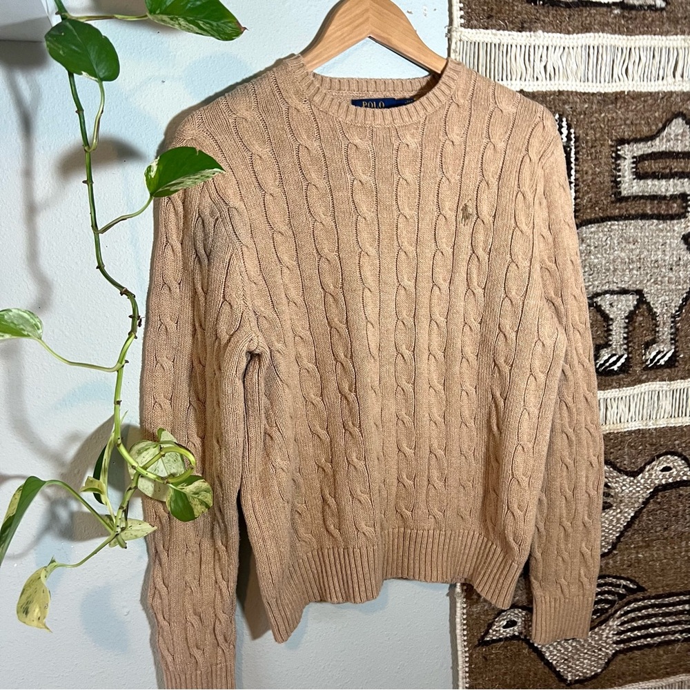 Ralph Lauren beige cable knit sweater Crewneck Sweater